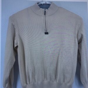 Men's Half-Zip Knit Sweater in Beige
